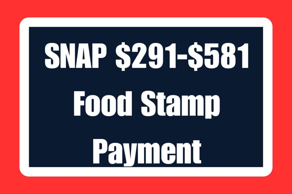 SNAP $291-$581 Food Stamp Payment